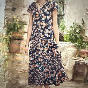 Sundance Blue Floral Midi Dress
